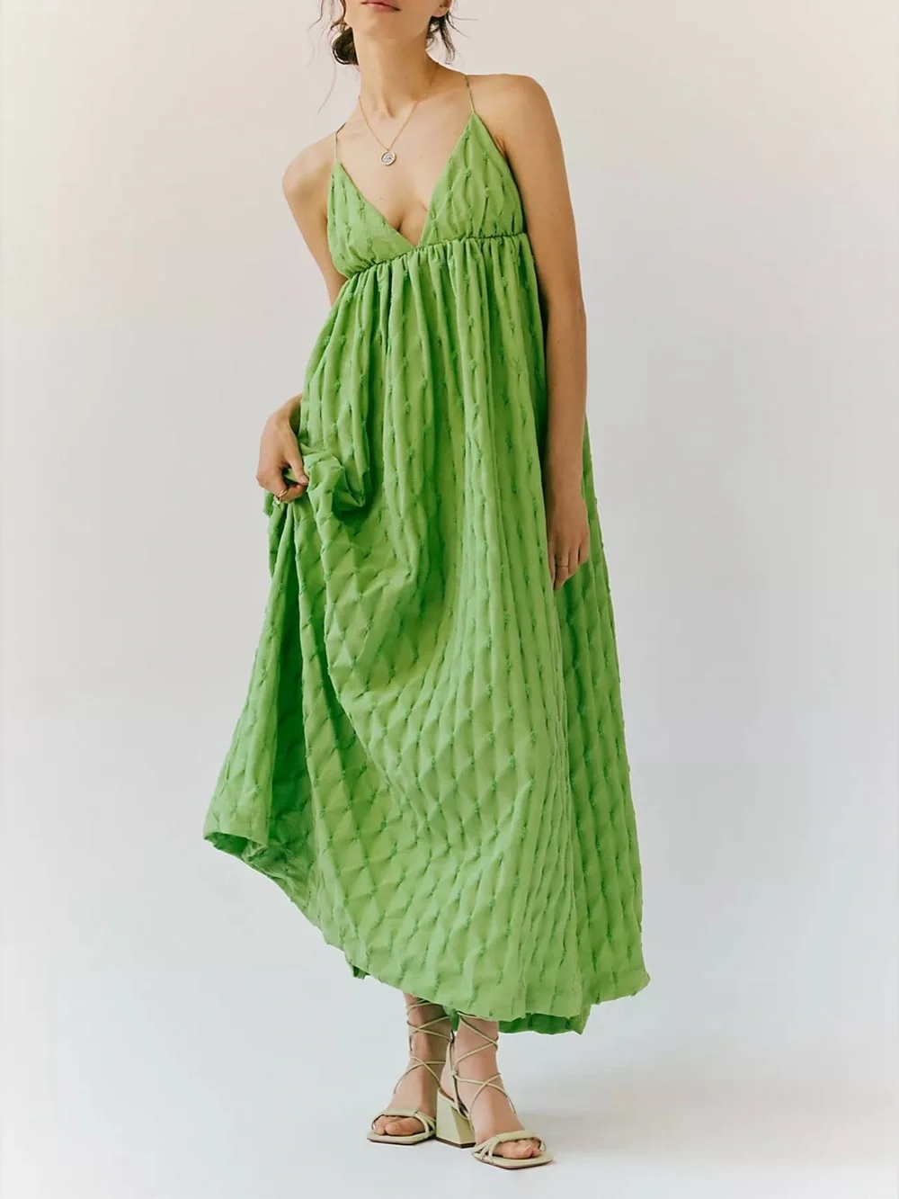 NWOT Free People Primmy Midi Dress - greengage green - XS